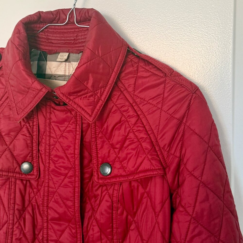 Burberry Red Quilted Jacket – Lightweight Fall Jacket